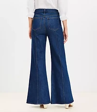 Tall High Rise Super Flare Jeans in Refined Mid Indigo Wash