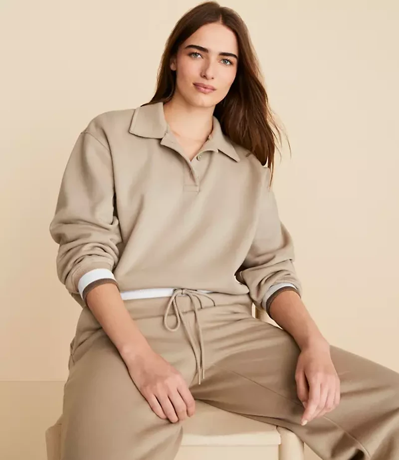 Lou & Grey Fleece Polo Top