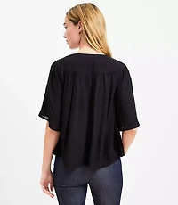 Clip Button Flutter Sleeve Blouse