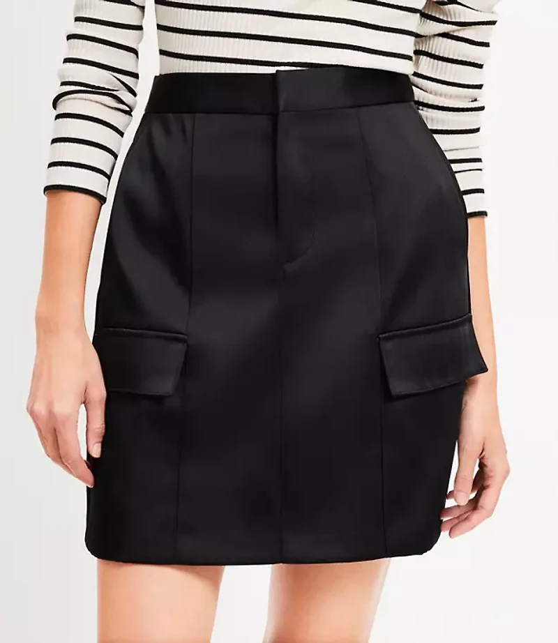 Satin Mini Utility Skirt