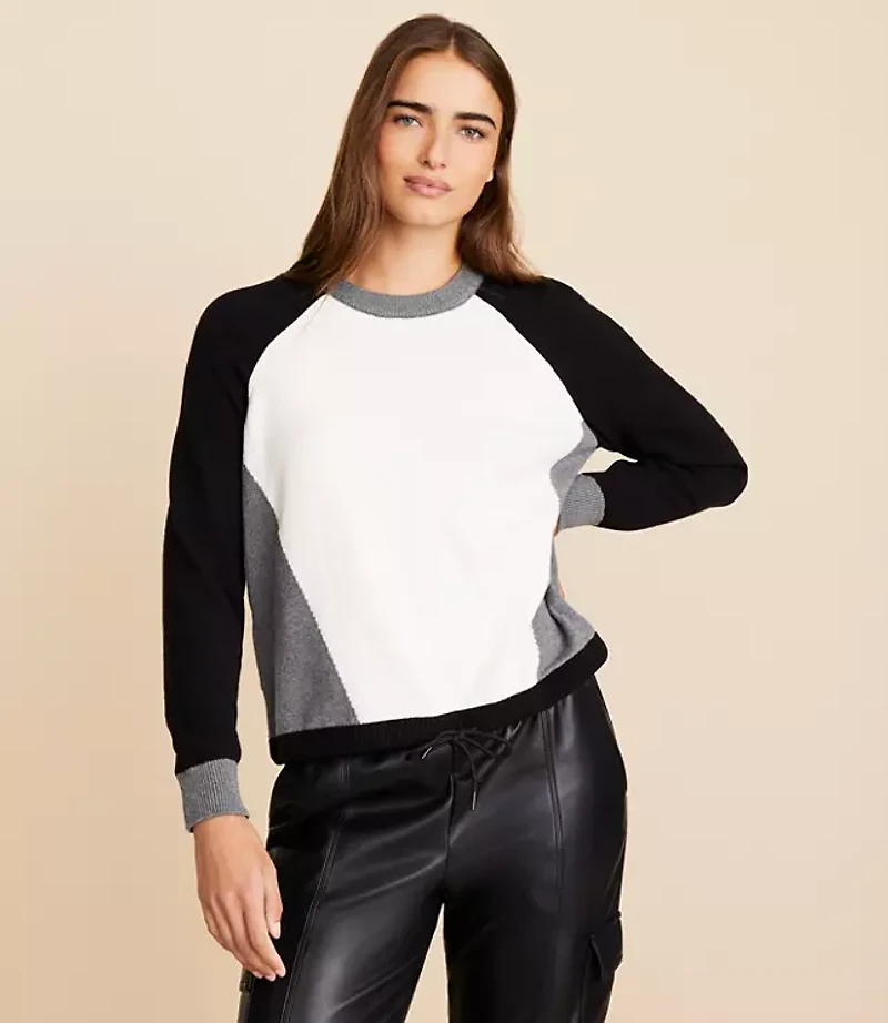 Lou & Grey Colorblock Drawstring Hem Sweater