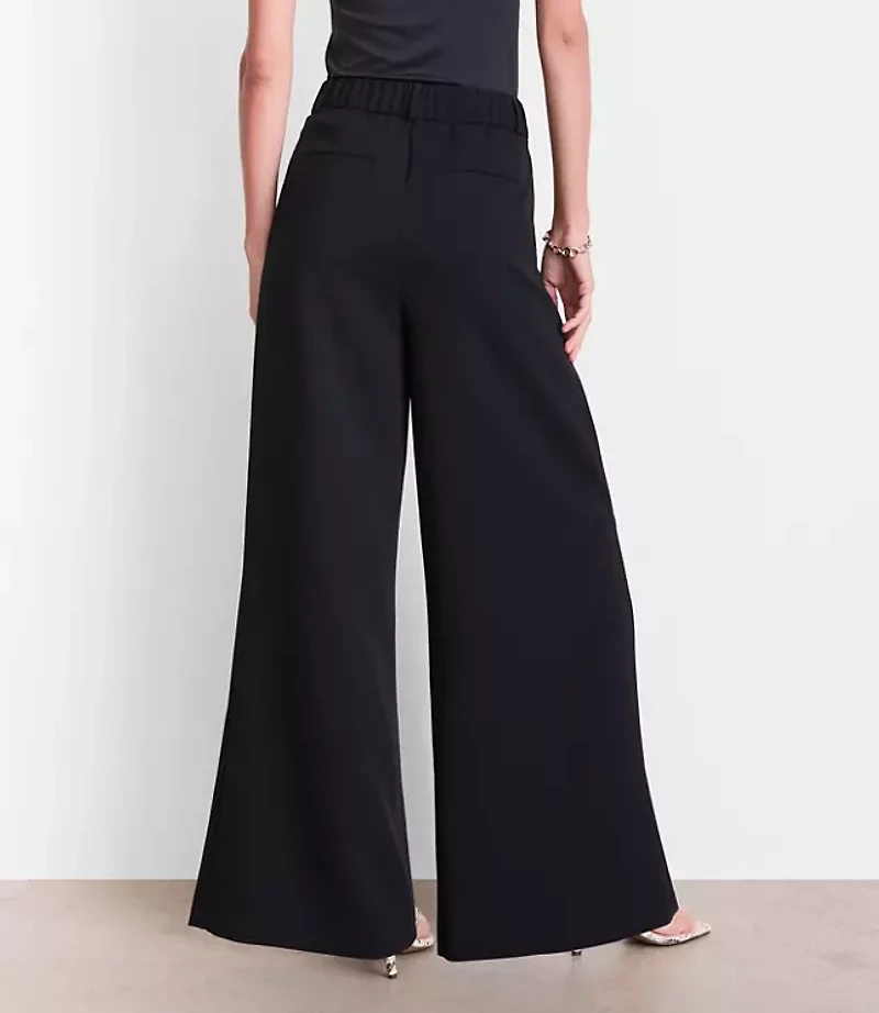 Petite LOFT Versa Crepe Drape Palazzo Pant
