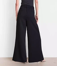 Petite LOFT Versa Crepe Drape Palazzo Pant