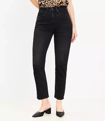 Curvy High Rise Slim Jeans Washed Black