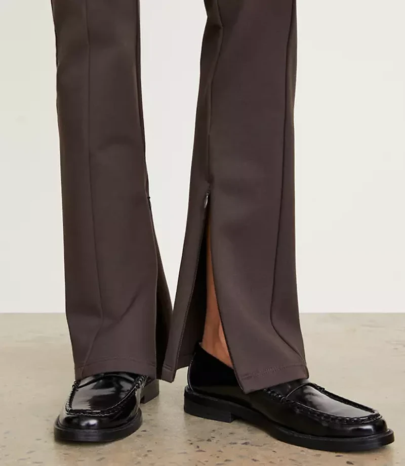Petite LOFT Versa Ponte Deluxe Split Hem Slim Pants