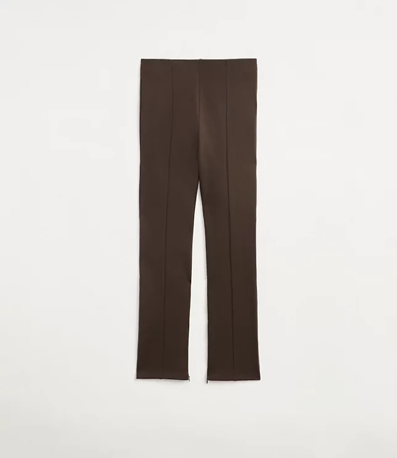 Petite LOFT Versa Ponte Deluxe Split Hem Slim Pants