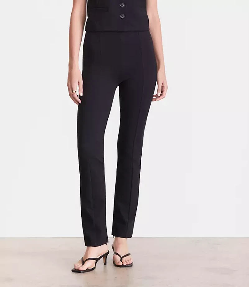 Petite LOFT Versa Ponte Deluxe Split Hem Slim Pants