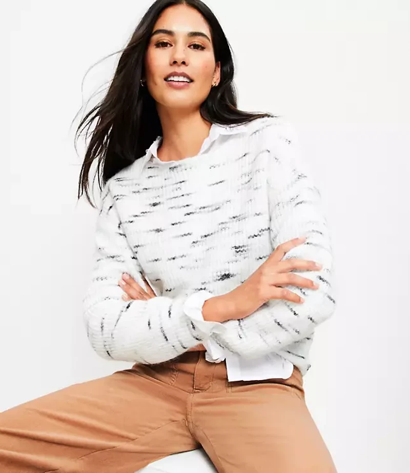 Spacedye Ribbed Boatneck Sweater