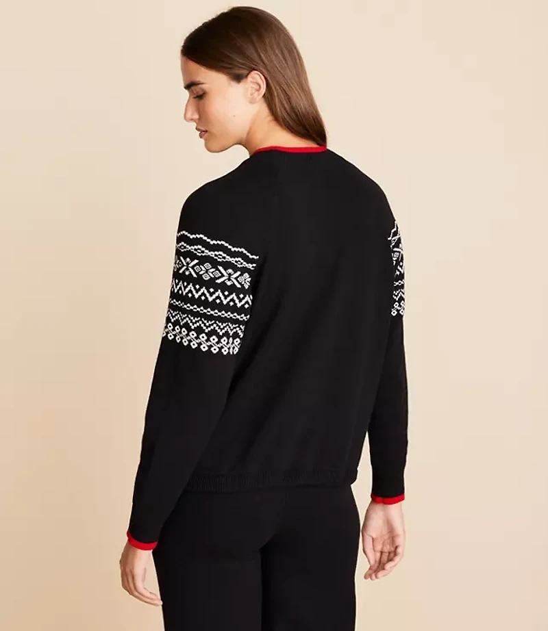 Lou & Grey Fair Isle Drawstring Hem Sweater