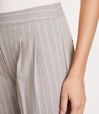 Petite LOFT Versa Seasonless Stretch Double Pleat Taper Pant Stripe