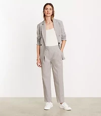 Petite LOFT Versa Seasonless Stretch Double Pleat Taper Pant Stripe