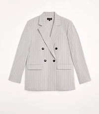 Petite LOFT Versa Striped Seasonless Stretch Double Breasted Blazer