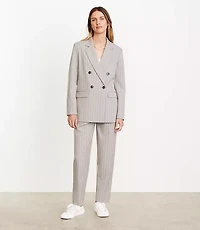 Petite LOFT Versa Striped Seasonless Stretch Double Breasted Blazer