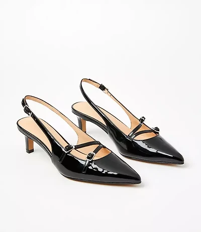 Buckle Strappy Slingback Pumps
