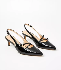 Buckle Strappy Slingback Pumps