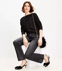 Sequin Boatneck Ribtrim Sweater