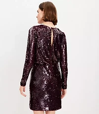 Petite Sequin Long Sleeve Mini Dress