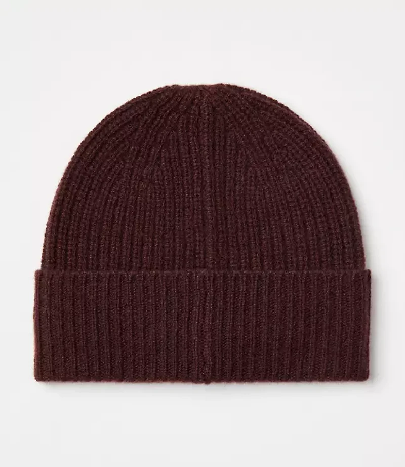 Ribbed Cashmere Beanie