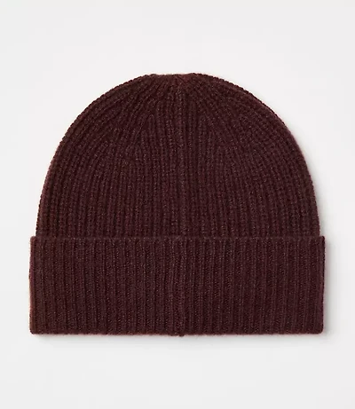 Ribbed Cashmere Beanie