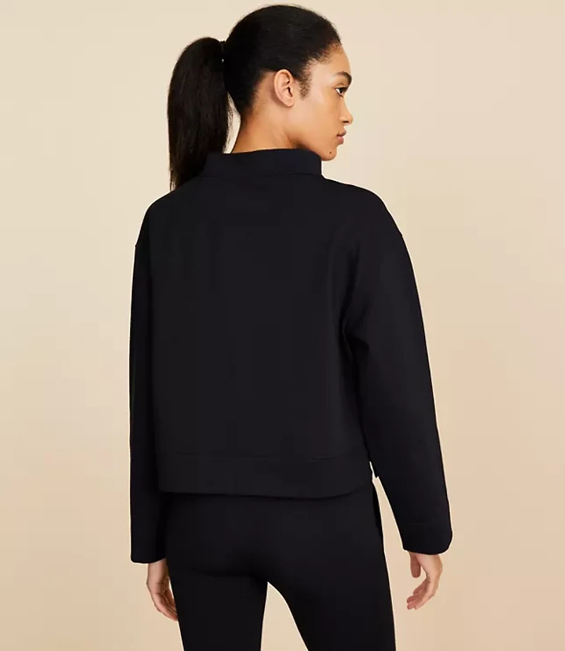 Lou & Grey Brushed Back Mock Neck Top