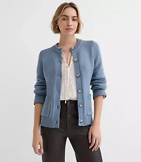 Petite Waisted Patch Pocket Cardigan