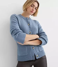 Petite Waisted Patch Pocket Cardigan