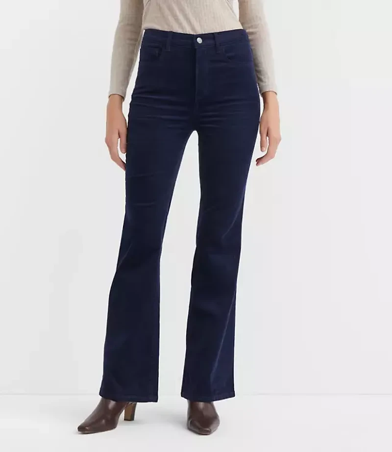 Petite Curvy Slim Flare Pants in Corduroy