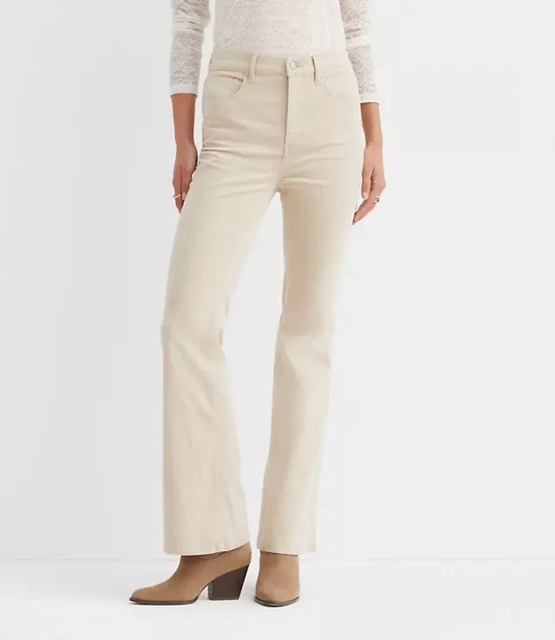 Petite Curvy Slim Flare Pants Corduroy