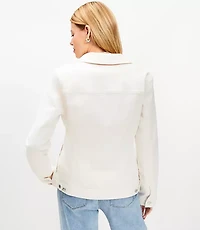 Seamed Denim Trucker Jacket in Ivory
