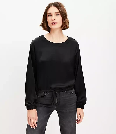 Satin Drawstring Blouse