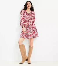 Night Bloom Belted Mini Pocket Dress