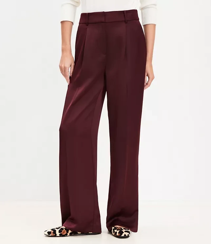 Peyton Trouser Pants in Satin