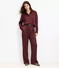 Peyton Trouser Pants in Satin