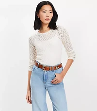 Lace Long Sleeve Crew Neck Tee