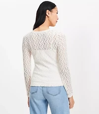 Lace Long Sleeve Crew Neck Tee