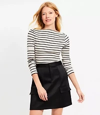 Petite Satin Mini Utility Skirt