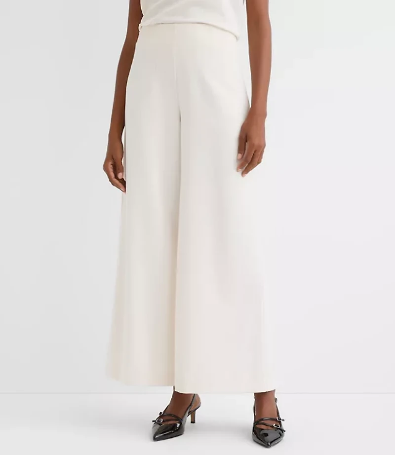 Petite Darted Palazzo Pants Doubleface
