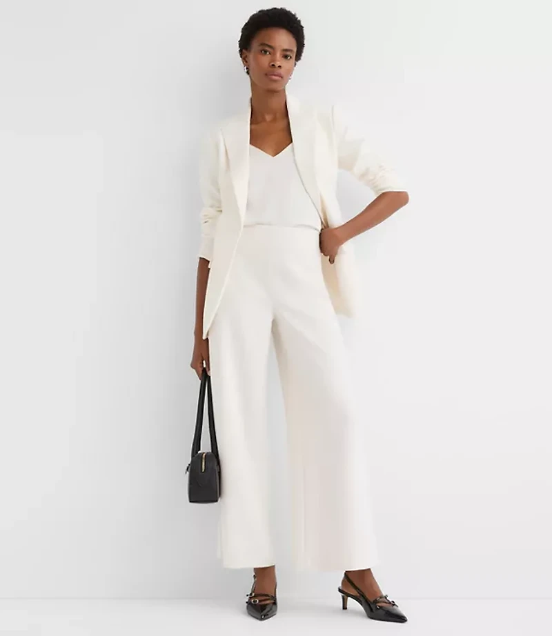 Petite Darted Palazzo Pants Doubleface