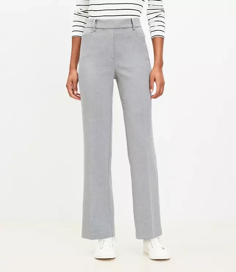 Tall Full Length Straight Pants Heathered Doubleface