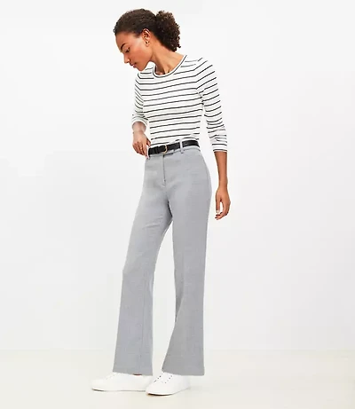 Tall Full Length Straight Pants Heathered Doubleface