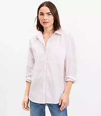 Striped Poplin Everyday Oversized Pocket Shirt