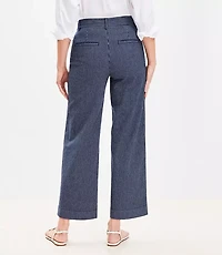 Palmer Wide Leg Crop Pants in Textured Stripe