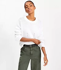 Pointelle Trim Sweater