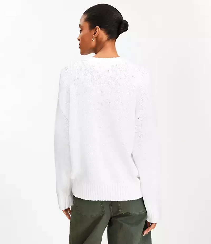 Pointelle Trim Sweater