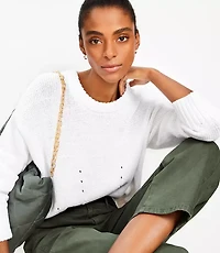 Pointelle Trim Sweater