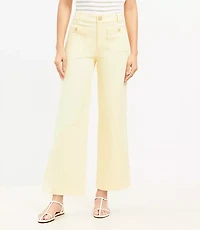Palmer Wide Leg Crop Pants Twill