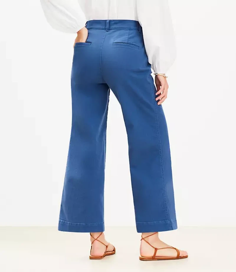 Palmer Wide Leg Crop Pants Twill