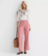 Palmer Wide Leg Crop Pants Twill