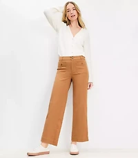 Palmer Wide Leg Crop Pants Twill