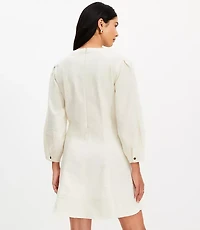 Denim Balloon Sleeve Mini Pocket Dress